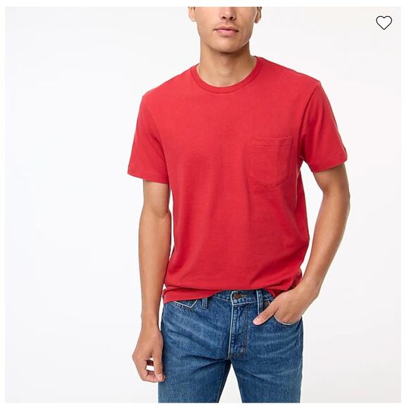 NWT J. Crew Men's Ridge Red Washed Jersey Pocket Tee - Picture 3 of 10